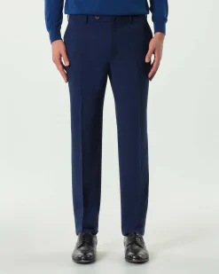 Pantalone Pellizzari drop6 blu indaco in tela Marzotto di pura lana