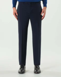 Pantalone Pellizzari drop7 blu in tela Marzotto di pura lana