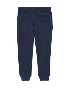 Pantalone Polo Ralph Lauren blu in felpa di cotone con logo pony rosso