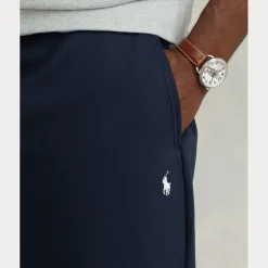 Pantalone Polo Ralph Lauren blu in felpa con logo pony piccolo sul fianco