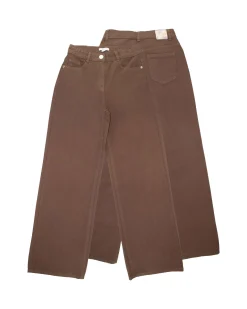 Pantalone To be Too wide leg marrone in puro cotone