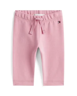 Pantalone Tommy Hilfiger rosa in cotone stretch