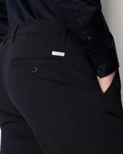 Pantaloni Armani Exchange blu slim-fit in twill bi-stretch con tasche in cucitura ai fianchi