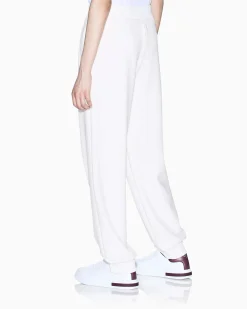 Pantaloni Armani Exchange bianchi in misto viscosa stretch con fascia elastica in vita