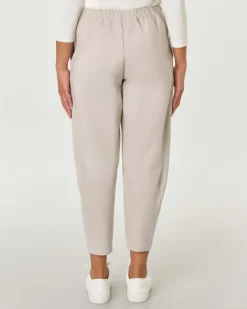 Pantaloni balloon color gesso in jersey punto Milano di viscosa stretch
