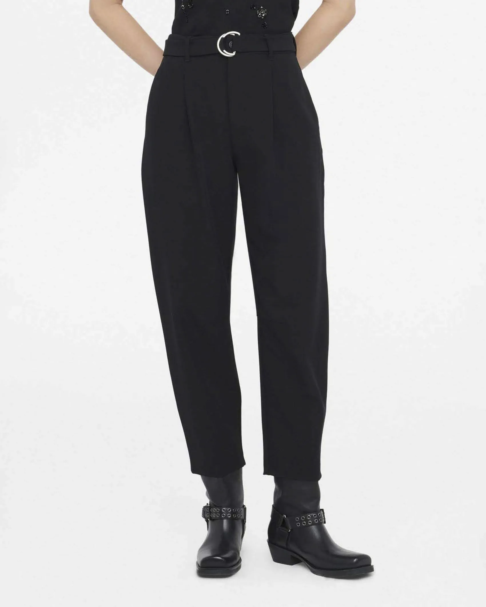 Pantaloni balloon Liu Jo Jeans neri in tessuto tecnico stretch