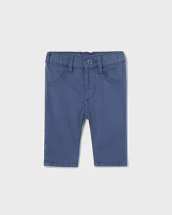 Pantaloni blu cinque tasche in gabardina stretch 6-18 mesi