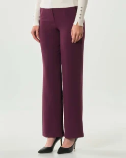 Pantaloni bordeaux straight Hlo! in tessuto tecnico stretch
