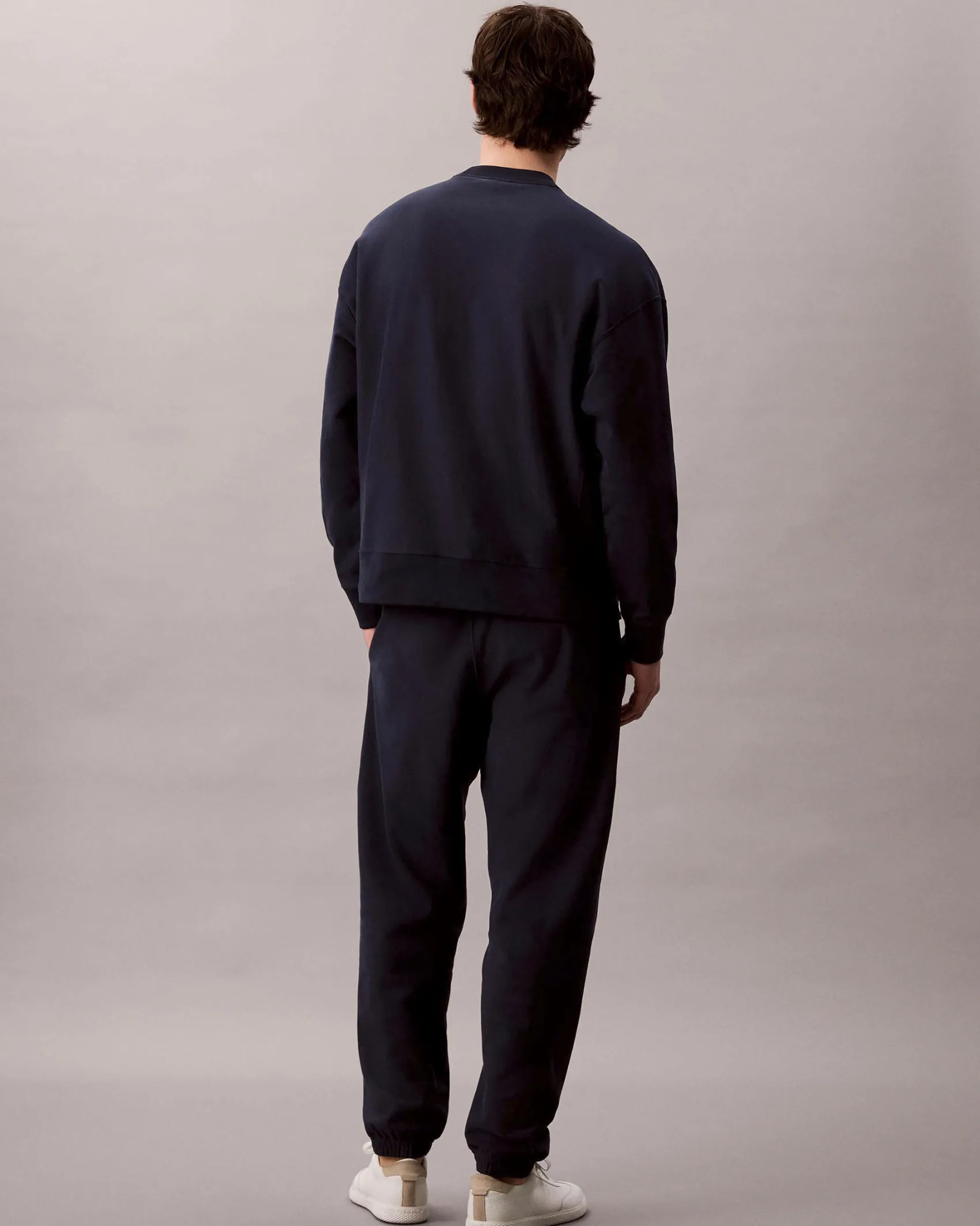 Pantaloni Calvin Klein Jeans blu in felpa di misto cotone