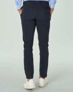 Pantaloni chino Ashki.i blu scuro in misto cotone e modal stretch