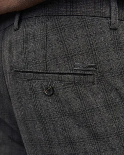 Pantaloni chino Jack & Jones slim-fit color antracite in fantasia principe di Galles di misto viscosa stretch