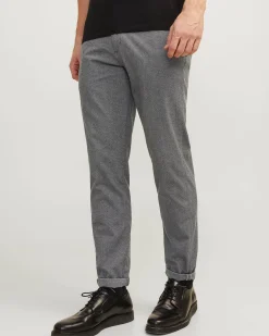 Pantaloni chino Jack & Jones slim-fit grigio chiaro in tessuto armaturato di cotone stretch