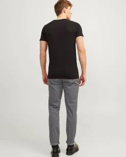 Pantaloni chino Jack & Jones slim-fit grigio chiaro in tessuto armaturato di cotone stretch