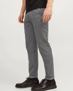 Pantaloni chino Jack & Jones slim-fit grigio chiaro in tessuto armaturato di cotone stretch