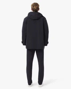 Pantaloni chino Lacoste blu in tessuto tecnico elasticizzato
