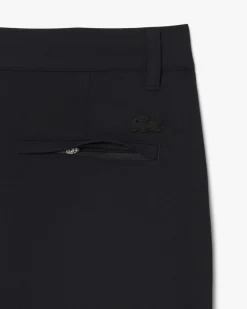 Pantaloni chino Lacoste neri in tessuto tecnico elasticizzato