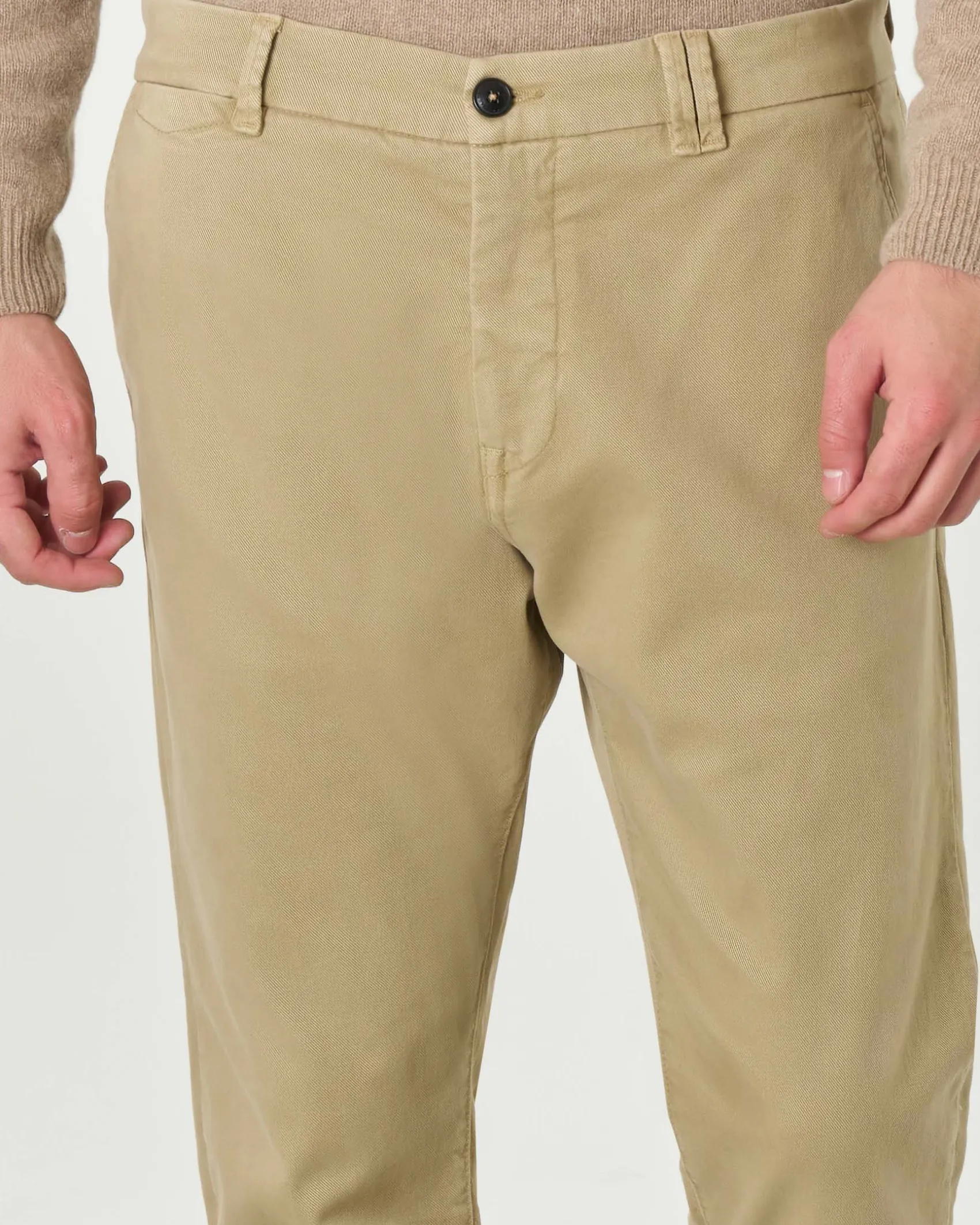 Pantaloni chino My Stuff beige regular-fit in caldo tessuto di cotone stretch