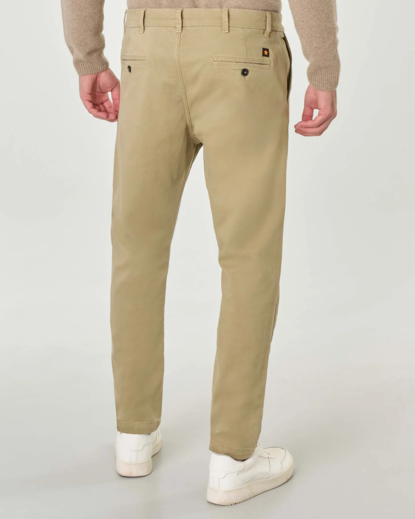 Pantaloni chino My Stuff beige regular-fit in caldo tessuto di cotone stretch