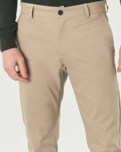 Pantaloni chino My Stuff color sabbia in gabardina di cotone stretch