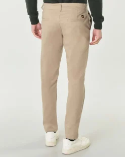 Pantaloni chino My Stuff color sabbia in gabardina di cotone stretch