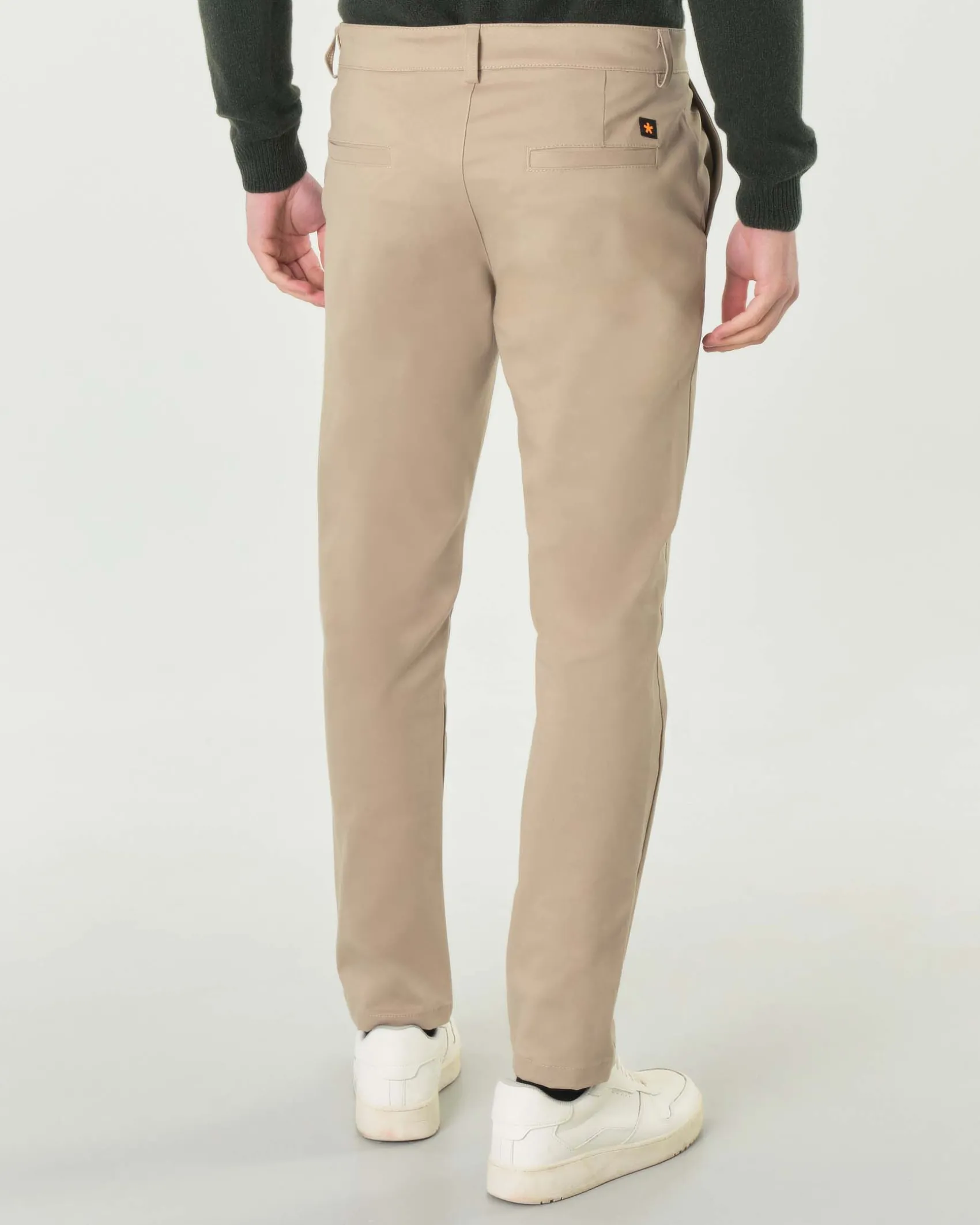 Pantaloni chino My Stuff color sabbia in gabardina di cotone stretch