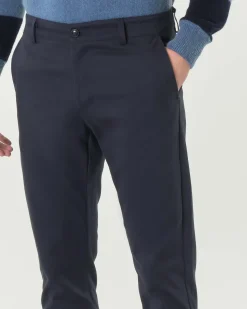 Pantaloni chino My Stuff blu in gabardina di cotone stretch