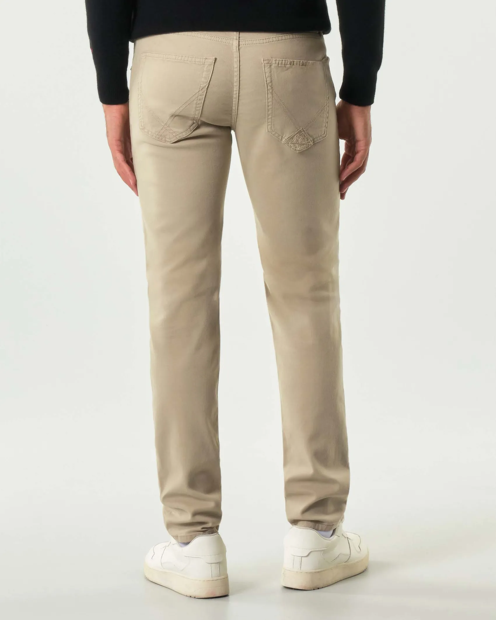 Pantaloni cinque tasche 517 Roy Roger's slim-fit color sabbia in softbull di cotone stretch