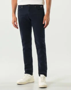 Pantaloni cinque tasche 517 Roy Roger's slim-fit blu navy in softbull di cotone stretch