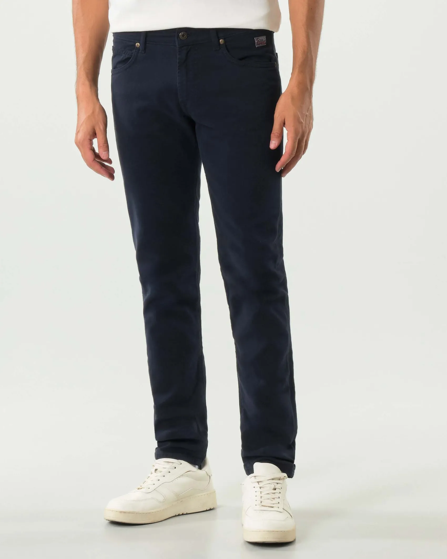 Pantaloni cinque tasche 517 Roy Roger's slim-fit blu navy in softbull di cotone stretch