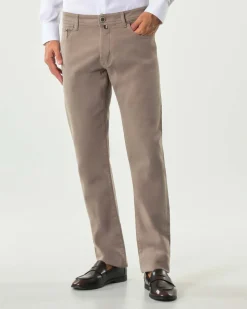 Pantaloni cinque tasche Jacob Cohen Bard slim-fit color fango in bull di cotone stretch