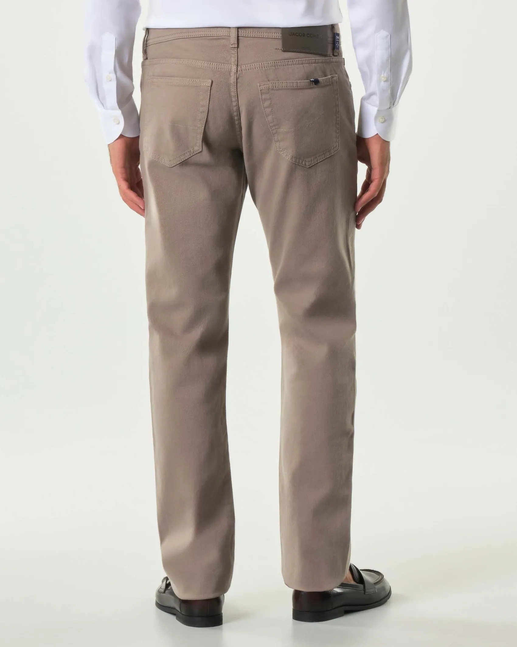 Pantaloni cinque tasche Jacob Cohen Bard slim-fit color fango in bull di cotone stretch