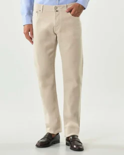 Pantaloni cinque tasche Jacob Cohen Bard slim-fit beige in bull di cotone stretch