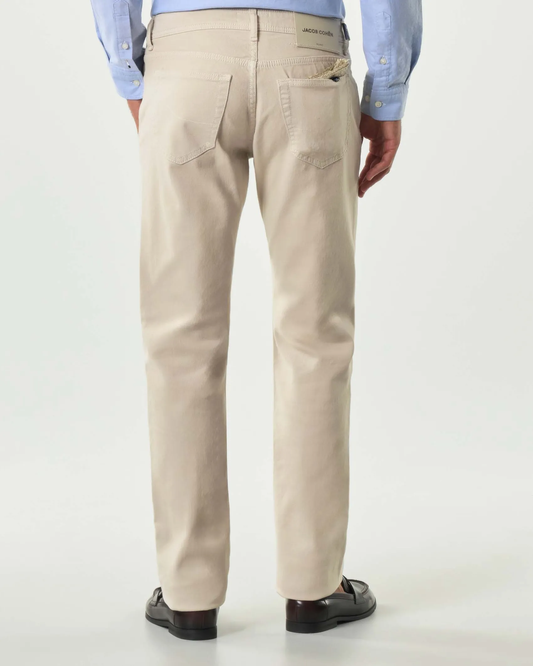 Pantaloni cinque tasche Jacob Cohen Bard slim-fit beige in bull di cotone stretch