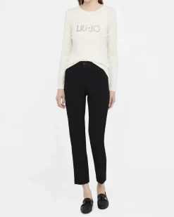 Pantaloni eleganti Liu Jo Jeans neri con tasche a filetto davanti