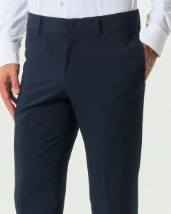 Pantaloni Genius Boss blu slim-fit in tessuto tecnico stretch