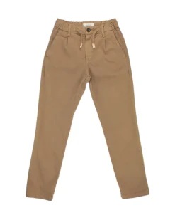Pantaloni Jeckerson cammello in misto viscosa con coulisse