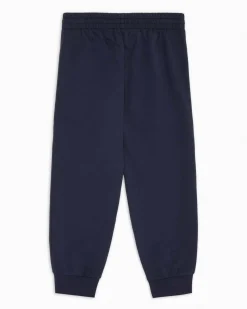 Pantaloni jogger EA7 blu in felpa di cotone