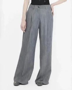 Pantaloni Liu Jo Jeans grigi in lyocell con piega stirata