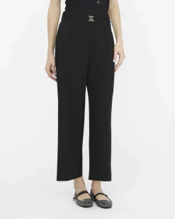 Pantaloni Liu Jo Jeans neri in punto milano con vita alta flare