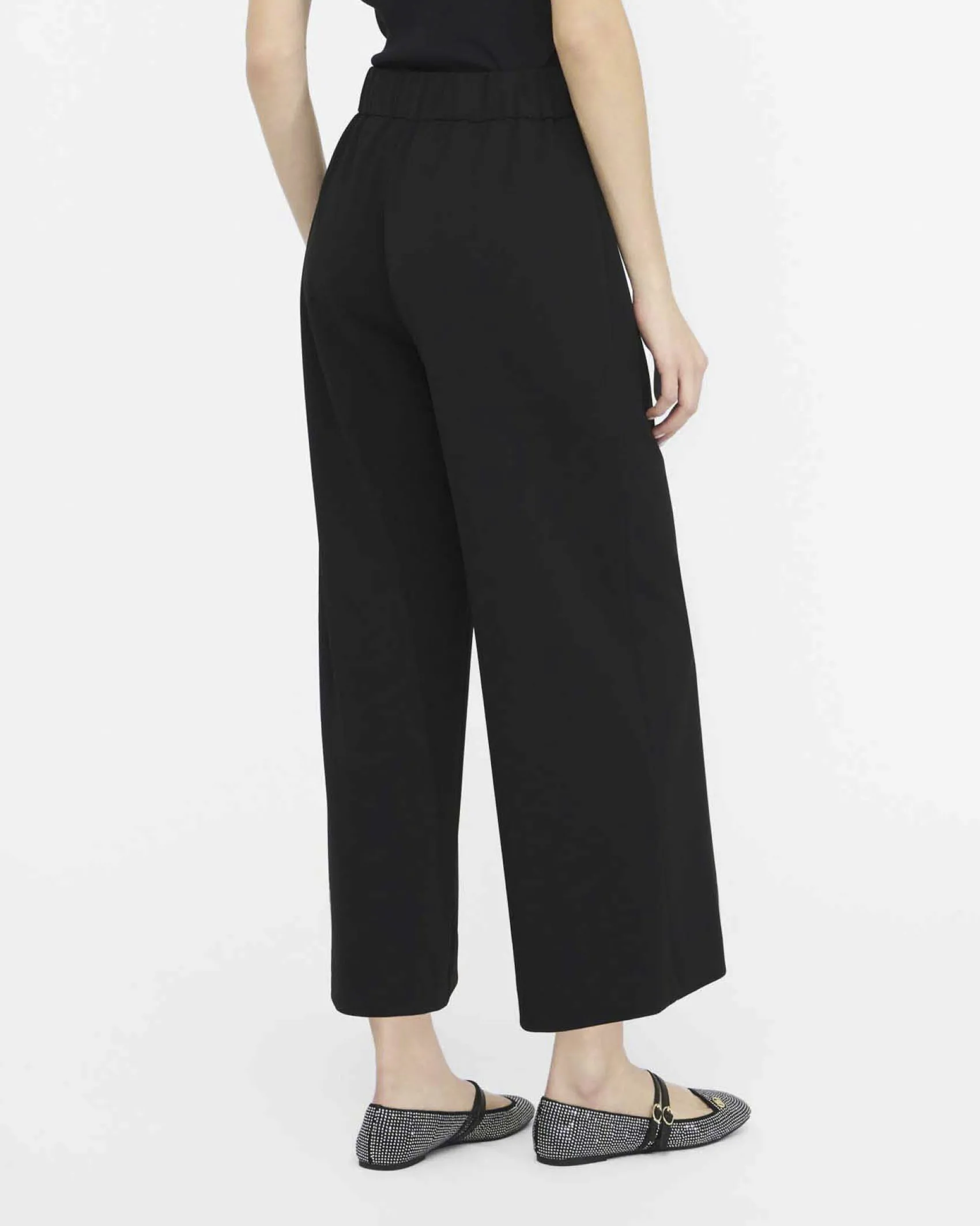 Pantaloni Liu Jo Jeans neri in punto milano con vita alta flare