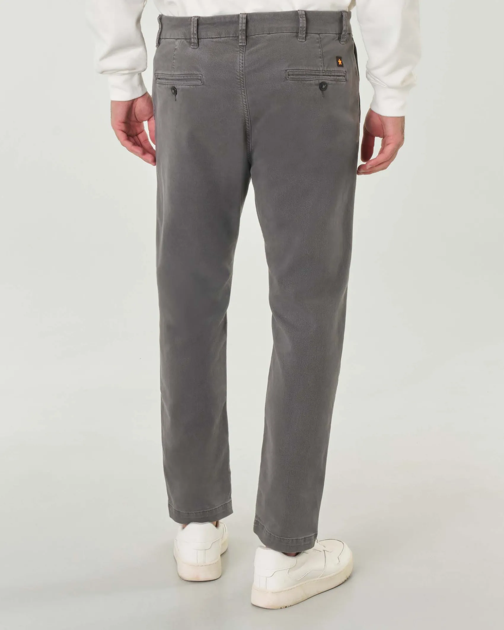 Pantaloni My Stuff chino grigi regular-fit in caldo tessuto di cotone stretch