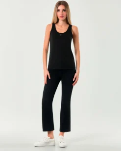 Pantaloni neri a trombetta Liu Jo in misto cotone