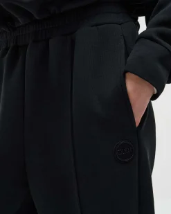 Pantaloni neri Colmar Originals in misto cotone effetto neoprene con elastico inserito in vita