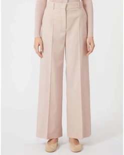 Pantaloni palazzo rosa cipria Weekend Max Mara in pura lana vergine