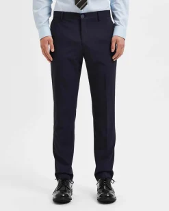 Pantaloni slim Selected Homme blu in tela di misto viscosa stretch