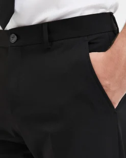 Pantaloni slim Selected Homme neri in tela di misto viscosa stretch
