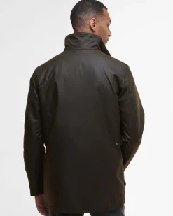 Parka Border Wax Barbour in cotone cerato marrone