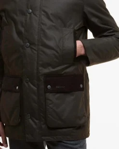 Parka Border Wax Barbour in cotone cerato marrone
