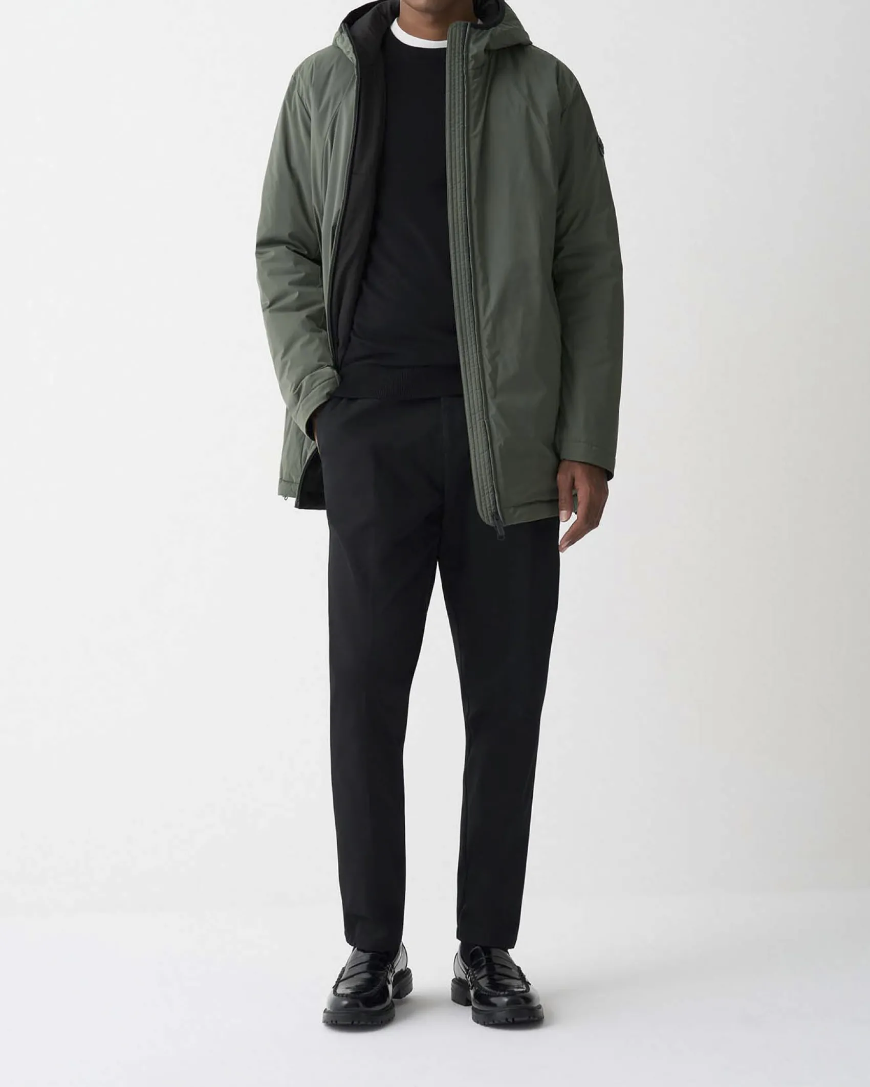 Parka Colmar Originals verde militare in tessuto stretch