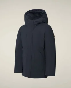 Parka Save the duck blu notte modello Albi con cappuccio e interno imbottito